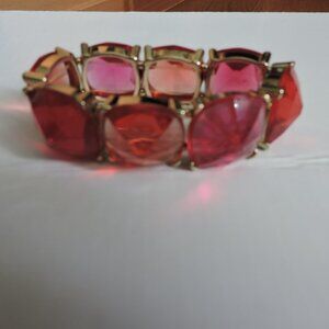 Red and Bright Pink Stretch Bracelet